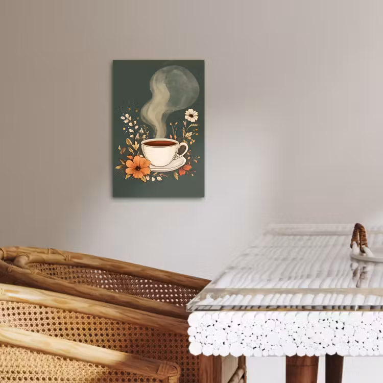 KitchenYeah - Küche - Leinwand - Tasse - Blumen - Grün - Kaffee — 5