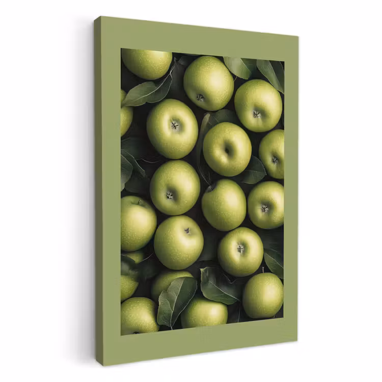 KitchenYeah - Küche - Leinwand - Äpfel - Grün - Blätter — 1