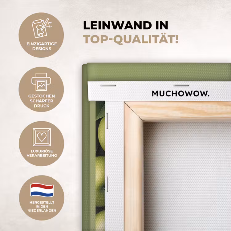 KitchenYeah - Küche - Leinwand - Äpfel - Grün - Blätter — 2