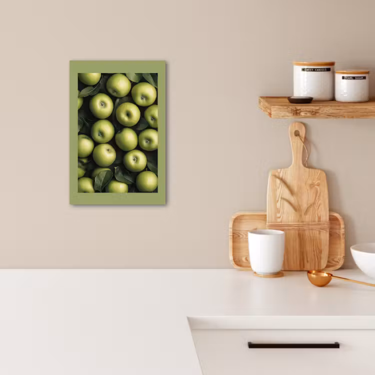 KitchenYeah - Küche - Leinwand - Äpfel - Grün - Blätter — 3