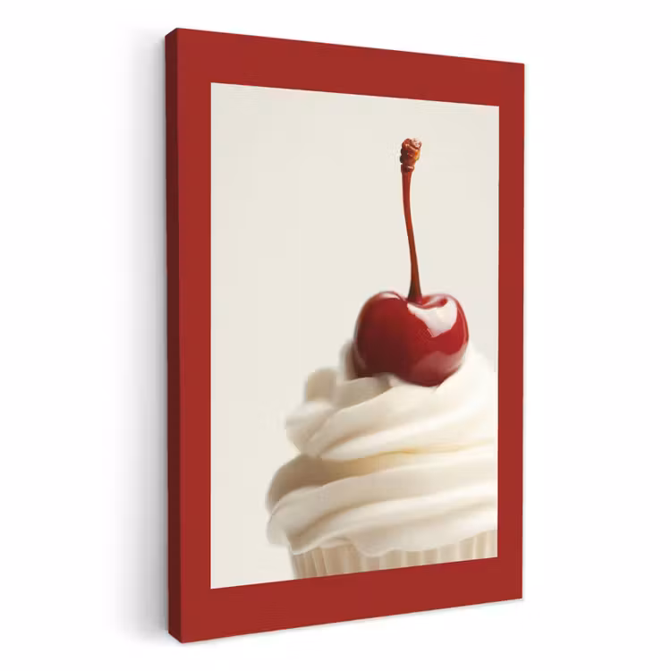 KitchenYeah - Küche - Leinwand - Cupcake - Kirsche - Rot — 1