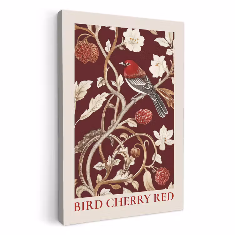 KitchenYeah - Küche - Leinwand - Vogel - Bordeaux - Blumen - Beeren — 1
