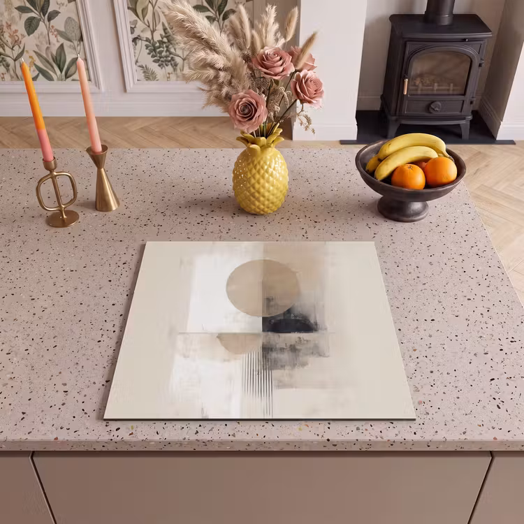Herdabdeckplatte - Kreis - Zusammensetzung - Tiefe - Beige — 3