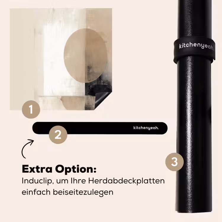 Herdabdeckplatte - Kreis - Zusammensetzung - Tiefe - Beige — 8