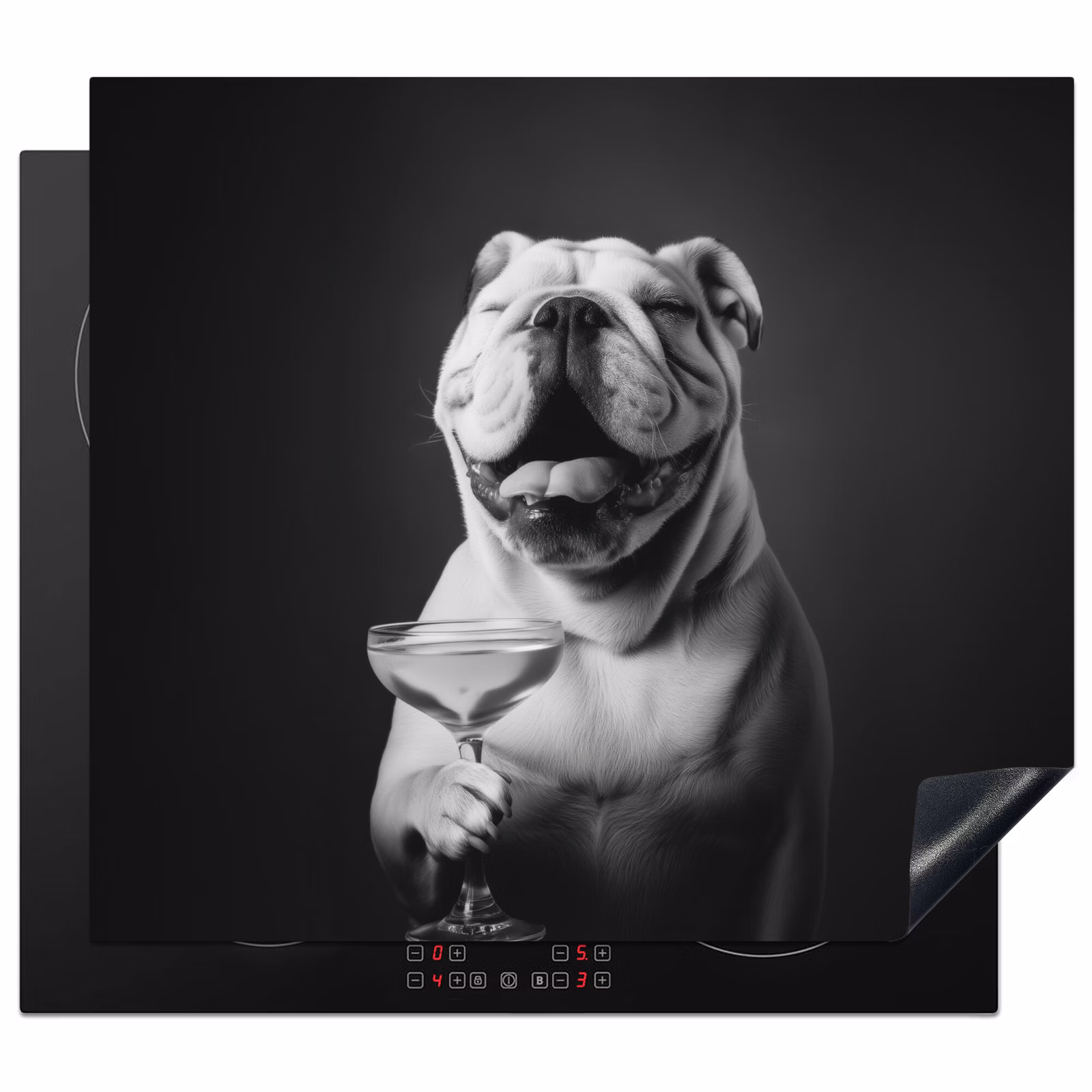 Herdabdeckplatte - Bulldogge - Hund - Glas — 1