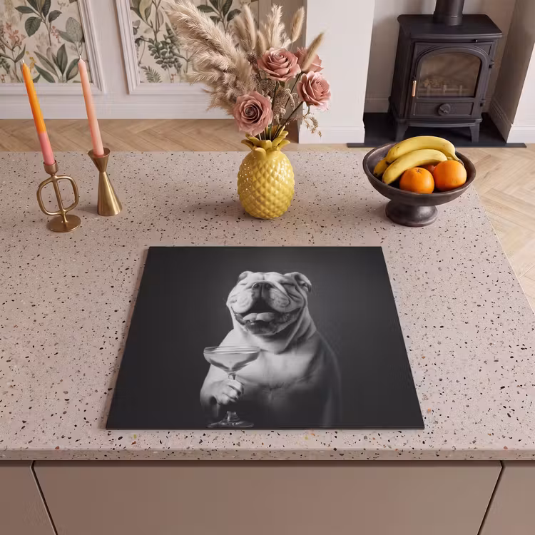 Herdabdeckplatte - Bulldogge - Hund - Glas — 3