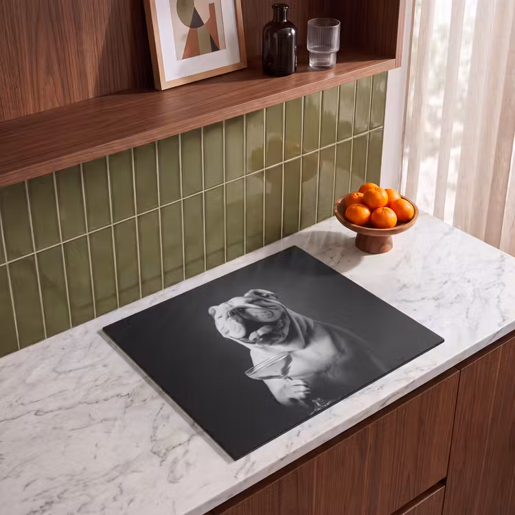 Herdabdeckplatte - Bulldogge - Hund - Glas — 4