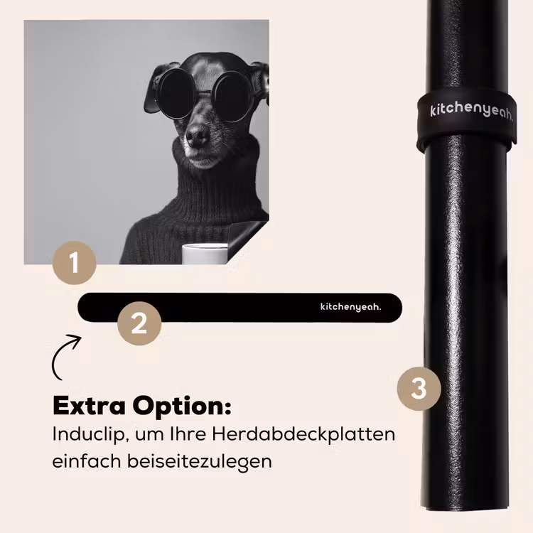 Herdabdeckplatte - Rollkragenpullover - Hund - Brille - Becher — 8