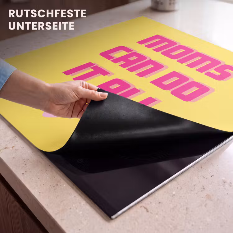 Herdabdeckplatte - Zitat - Mutter - Herz - Rosa — 5