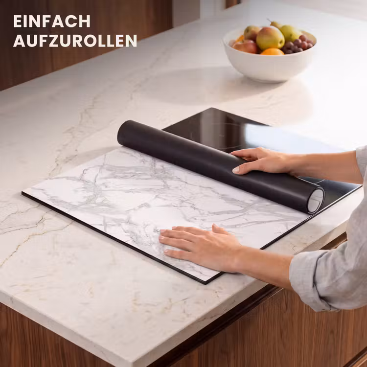 Herdabdeckplatte - Marmor - Rein - Grau - Adern — 7