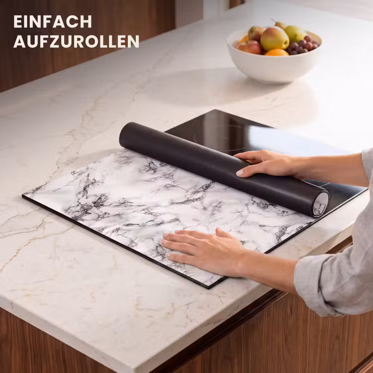 Herdabdeckplatte - Marmor - Schwarz - Dramatisch - Weiß — 7