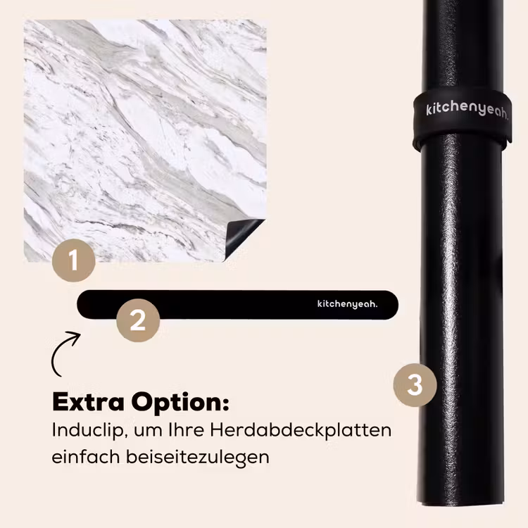 Herdabdeckplatte - Marmor - Weiß - Grau-Grün — 8