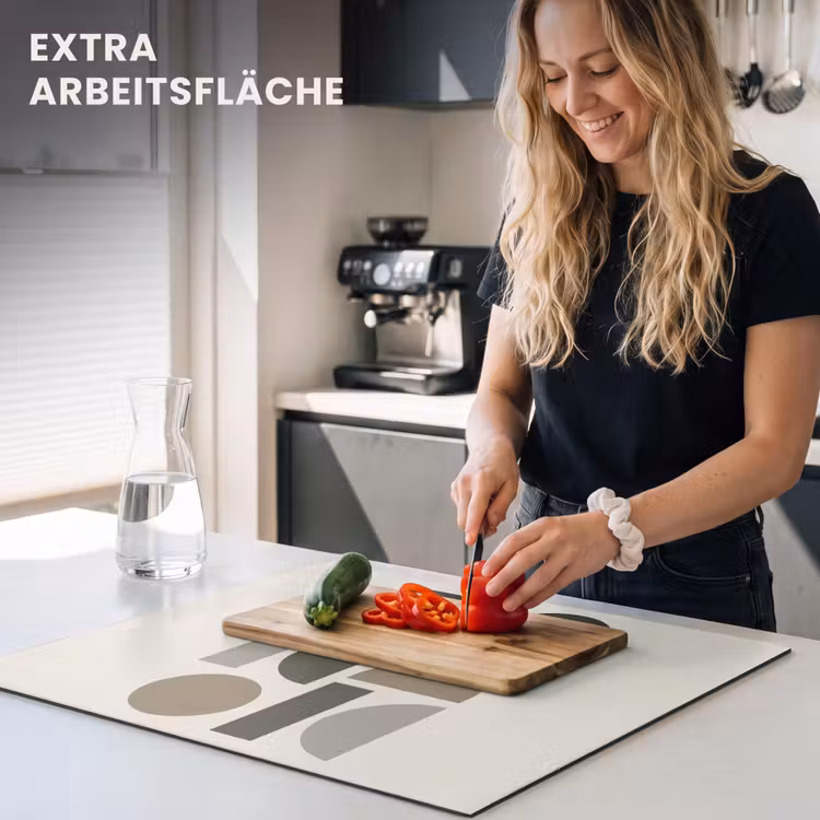 Herdabdeckplatte - Naturtöne - Grafik - Vertikale Komposition — 5