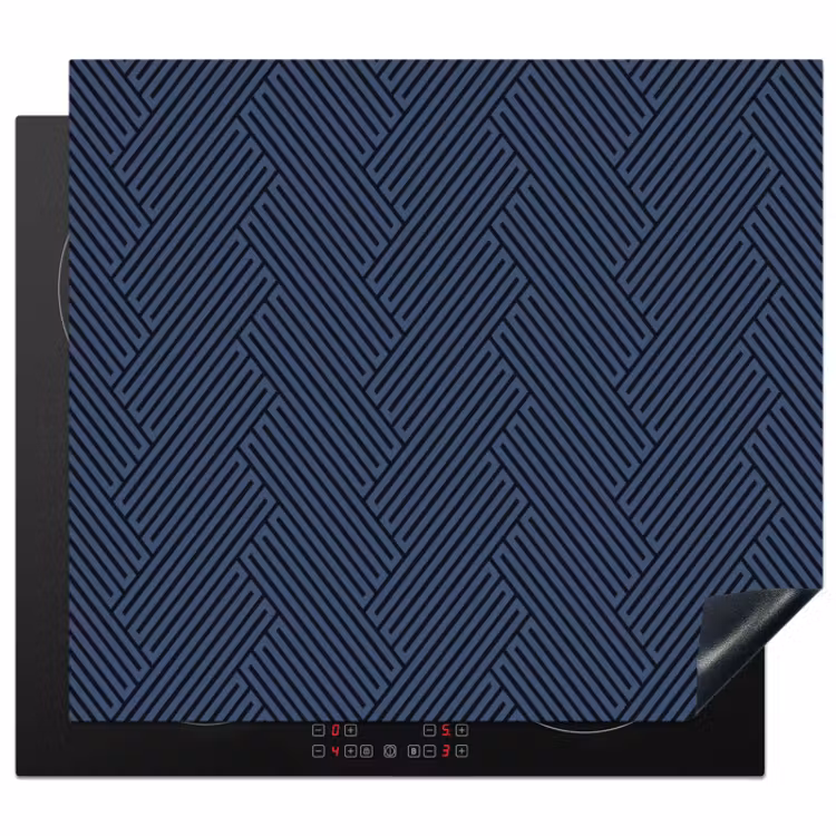 Herdabdeckplatte - Schwarz - Blau - Gemustert - Gestreift — 1