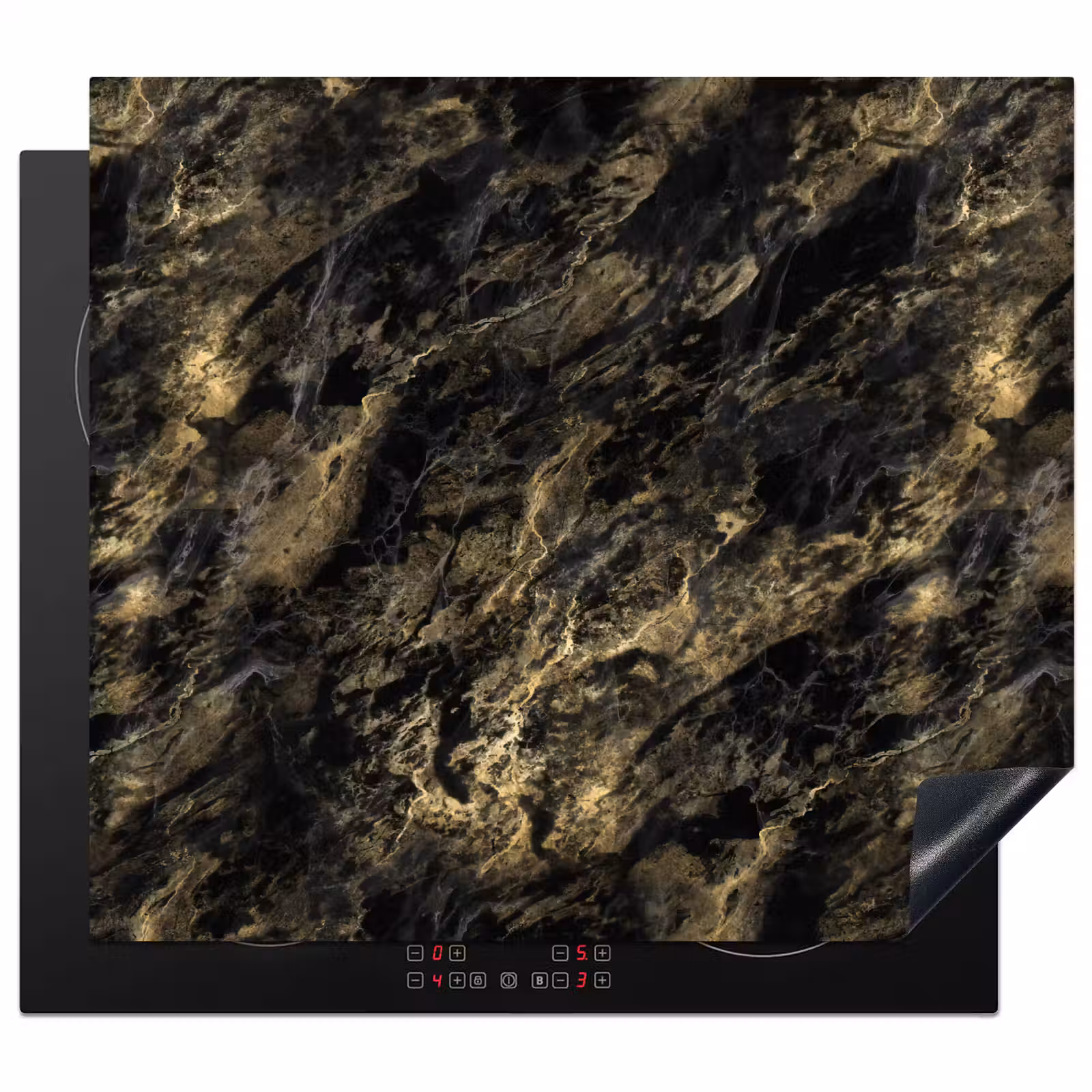 Herdabdeckplatte - Marmor - Schwarz - Gold — 1