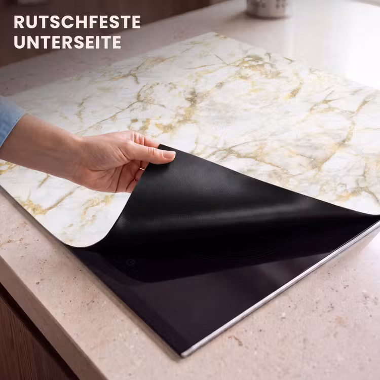 Herdabdeckplatte - Gold - Licht - Maserung - Marmor — 6
