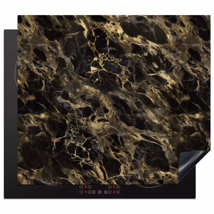 Herdabdeckplatte - Kristall - Gold - Schwarz - Marmor — 1