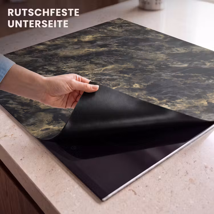 Herdabdeckplatte - Marmor - Schwarz - Gold — 6