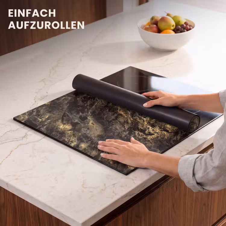 Herdabdeckplatte - Marmor - Schwarz - Gold — 7