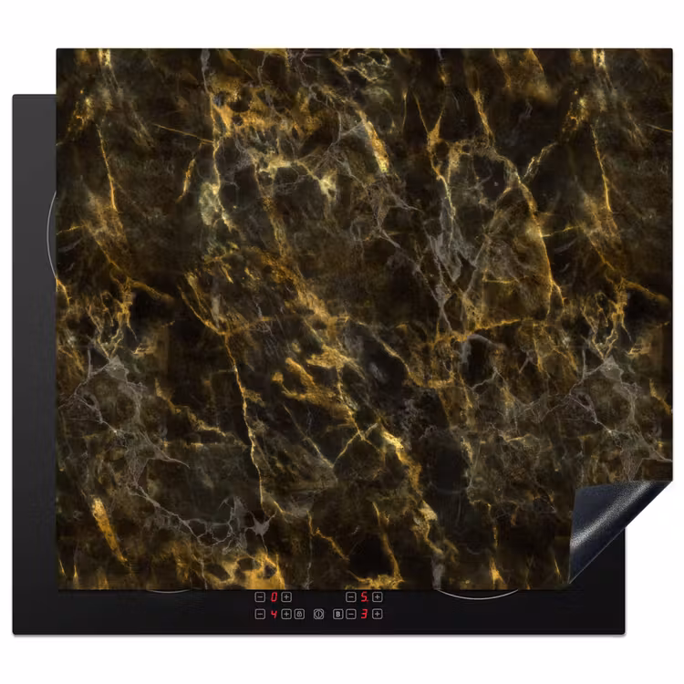 Herdabdeckplatte - Schwarz - Marmor - Gold — 1