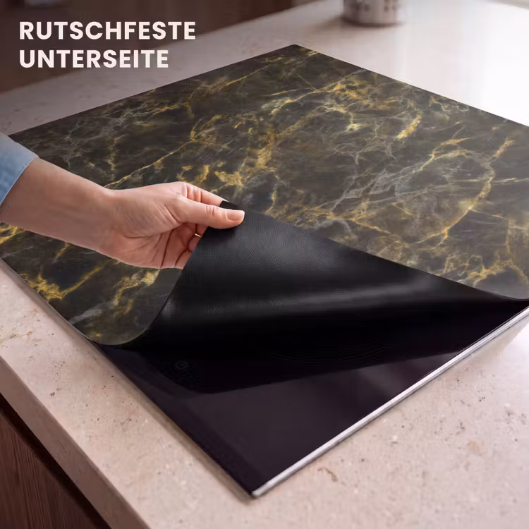 Herdabdeckplatte - Schwarz - Marmor - Gold — 6