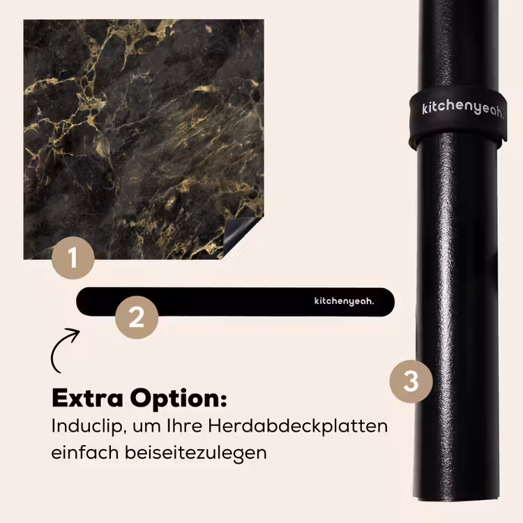 Herdabdeckplatte - Schwarz - Marmor - Gold - Nerf — 8