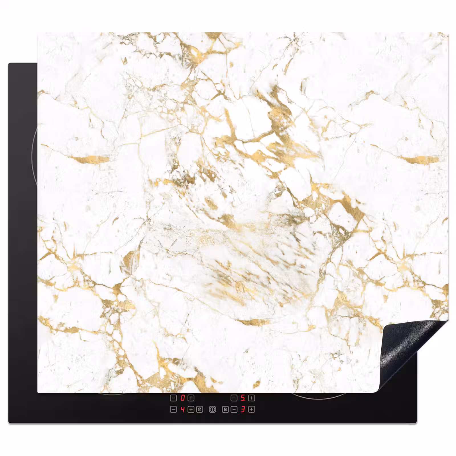 Herdabdeckplatte - Weiß - Marmor - Luxus - Gold — 1
