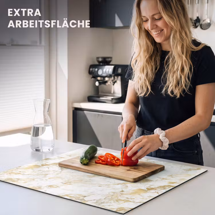 Herdabdeckplatte - Marmor - Gold - Strukturiert — 5