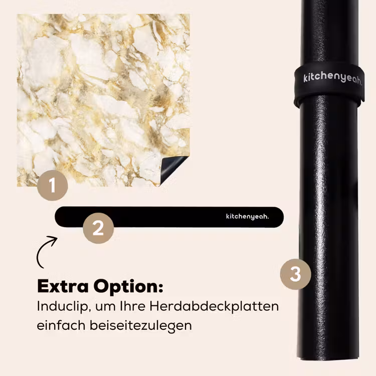 Herdabdeckplatte - Warm - Gold - Marmor - Muster — 8