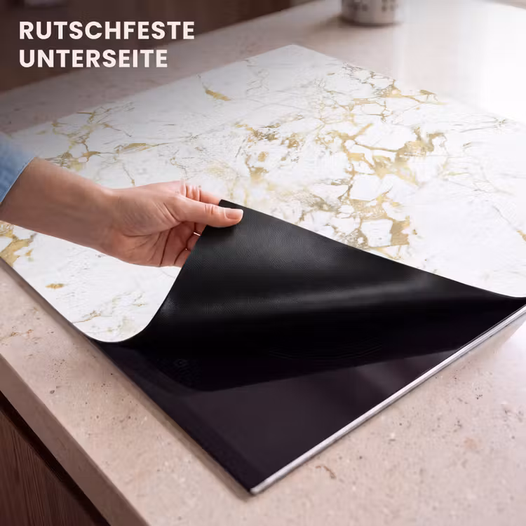 Herdabdeckplatte - Weiß - Marmor - Luxus - Gold — 6
