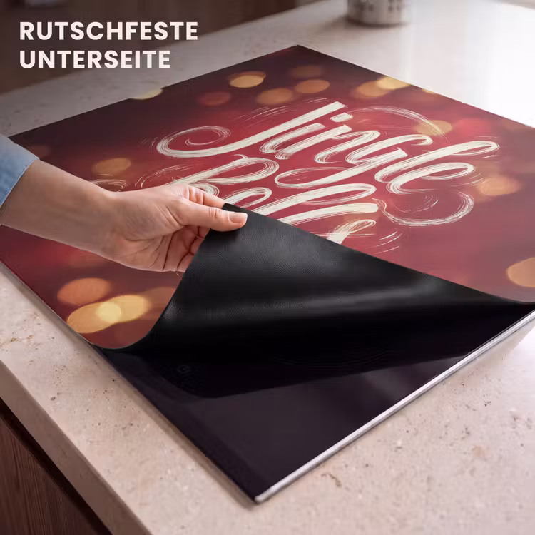 Herdabdeckplatte - Jingle - Bells - Weihnachten - Rot — 6