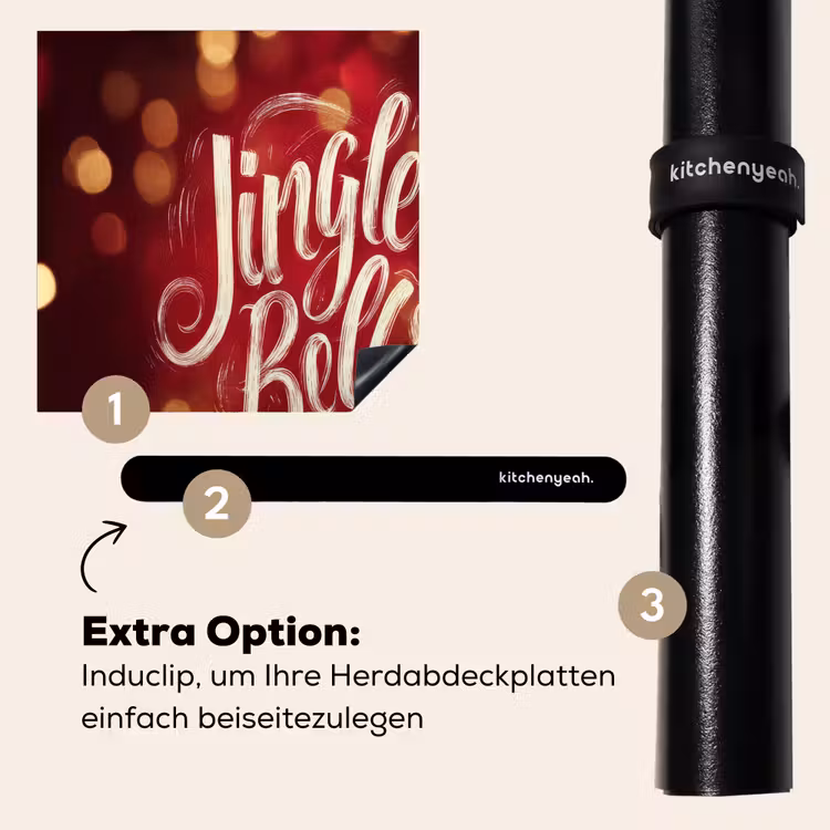 Herdabdeckplatte - Jingle - Bells - Weihnachten - Rot — 8