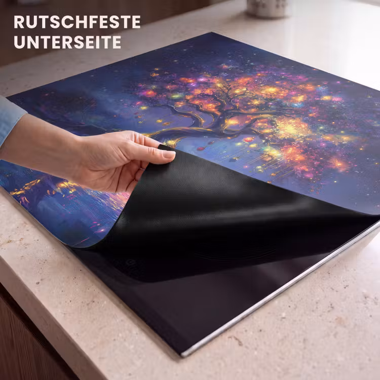 Herdabdeckplatte - Kosmisch - Lichterbaum - Weihnachten - Farbenfroh — 6