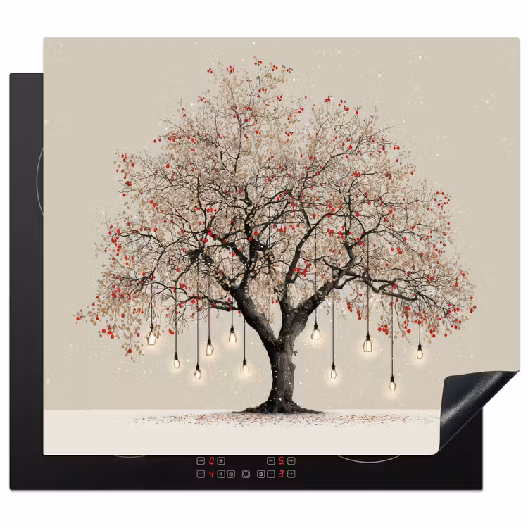 Herdabdeckplatte - Lichterbaum - Winter - Weihnachten - Mehrfarbig — 1
