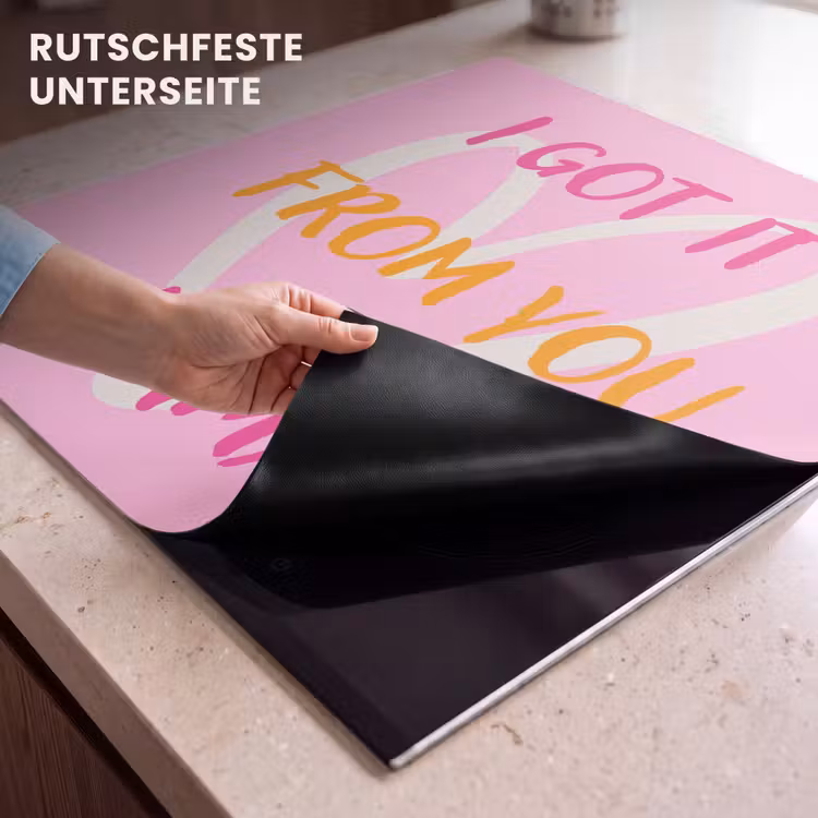 Herdabdeckplatte - Mutter - Zitat - Herz - Rosa — 5