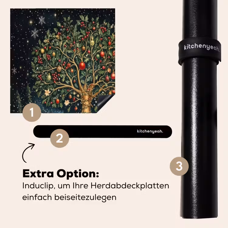 Herdabdeckplatte - Partybaum - Winterhimmel - Farbenfroh — 8