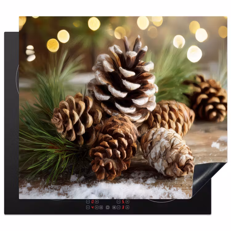 Herdabdeckplatte - Tannenzapfen - Weihnachtsstimmung - Braun - Grün — 1