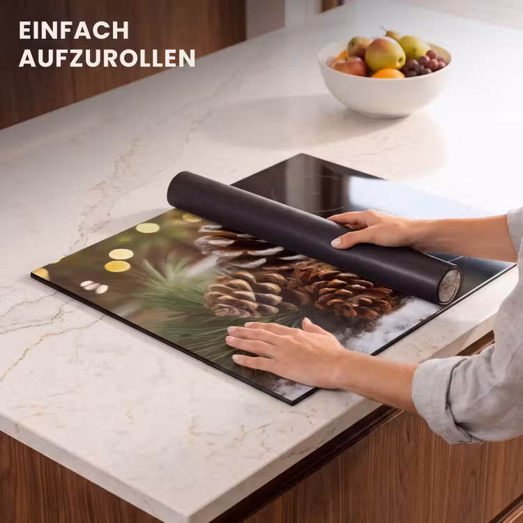 Herdabdeckplatte - Tannenzapfen - Weihnachtsstimmung - Braun - Grün — 7