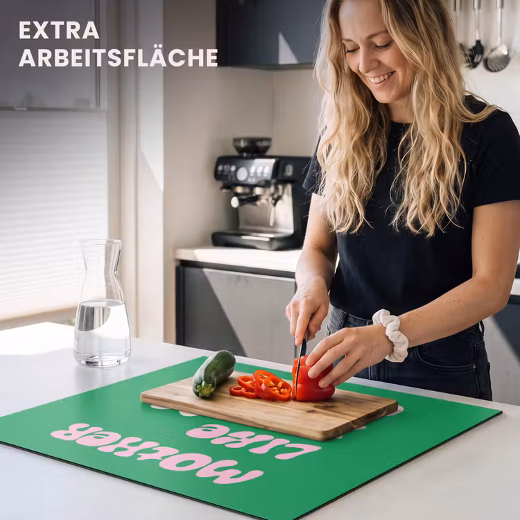 Herdabdeckplatte - Text - Herz - Mutter - Grün — 4