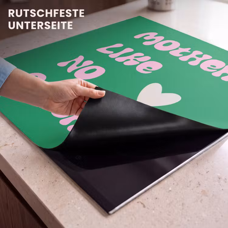Herdabdeckplatte - Text - Herz - Mutter - Grün — 5
