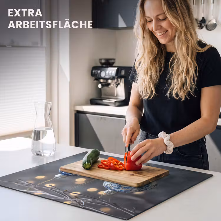 Herdabdeckplatte - Weihnachtskugel - Dekoriert - Blau — 5