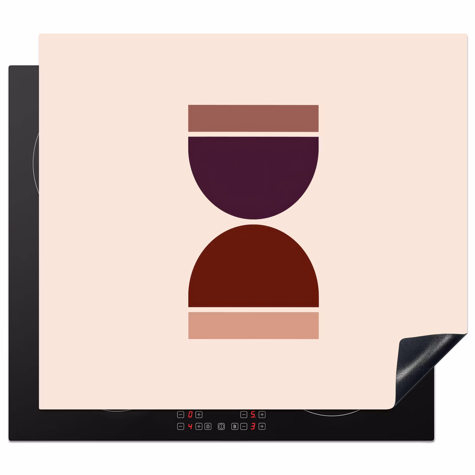Herdabdeckplatte - Sanduhr - Symmetrisch - Rot - Lila — 1