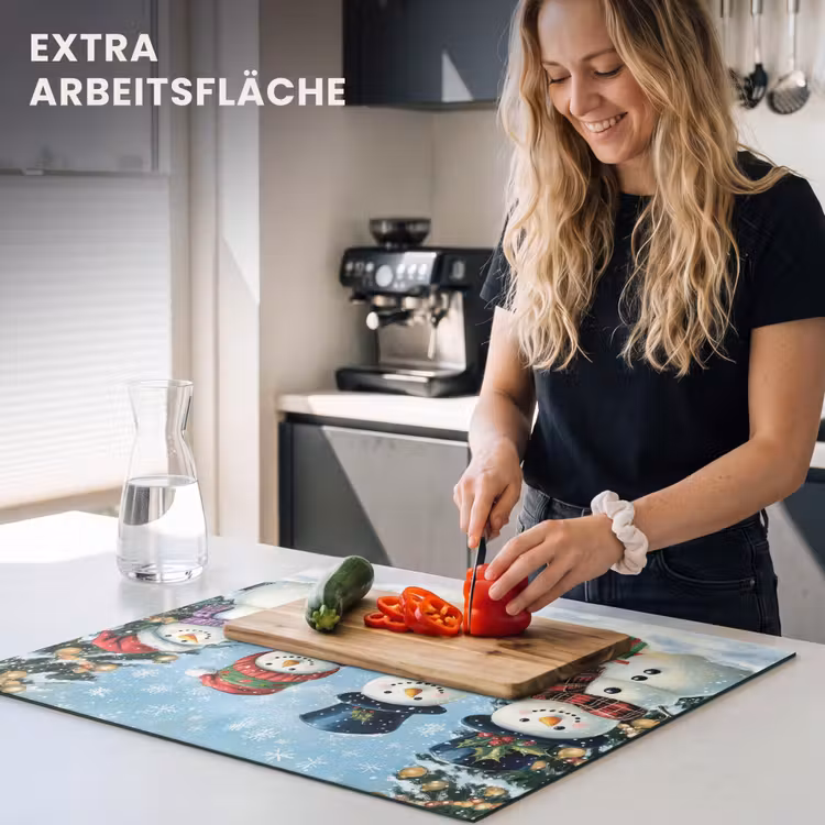 Herdabdeckplatte - Fröhlich - Verschneit - Farbenfroh — 5