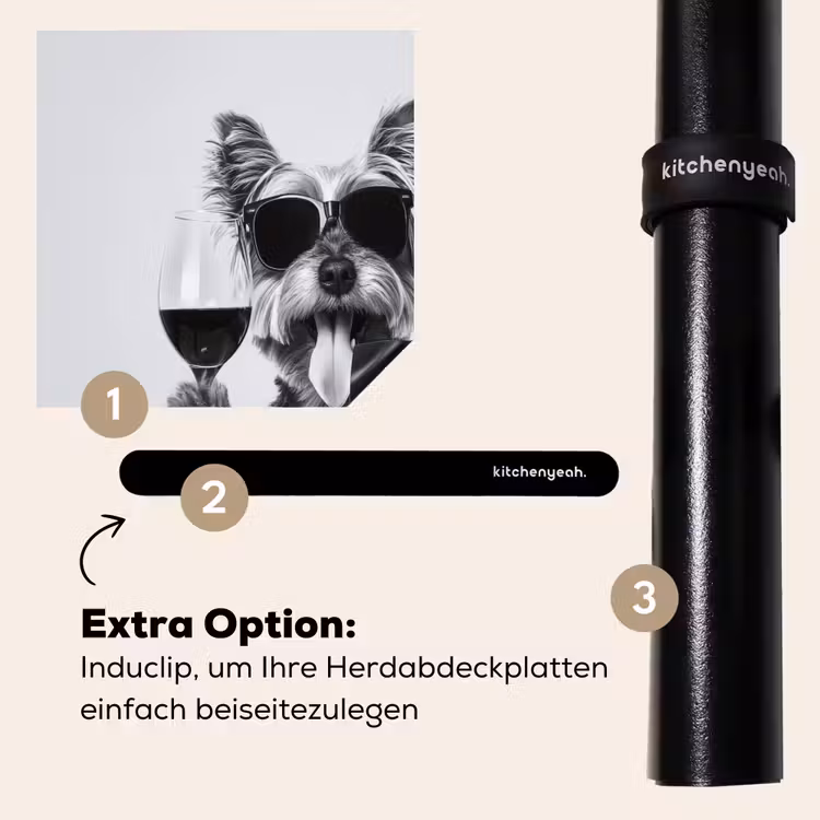 Herdabdeckplatte - Hund - Weinglas - Sonnenbrille - Enthusiastisch — 8
