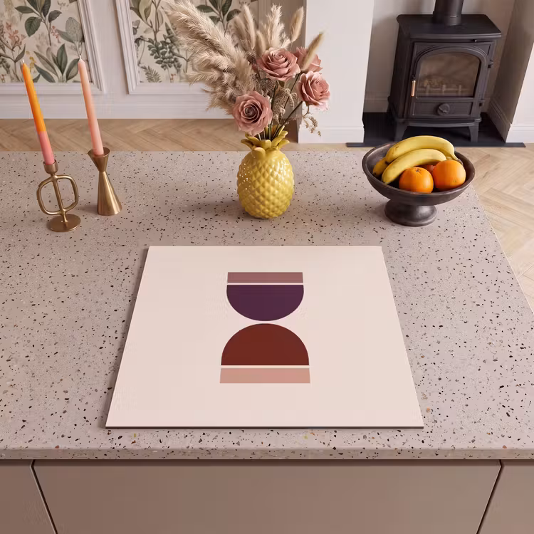 Herdabdeckplatte - Sanduhr - Symmetrisch - Rot - Lila — 3