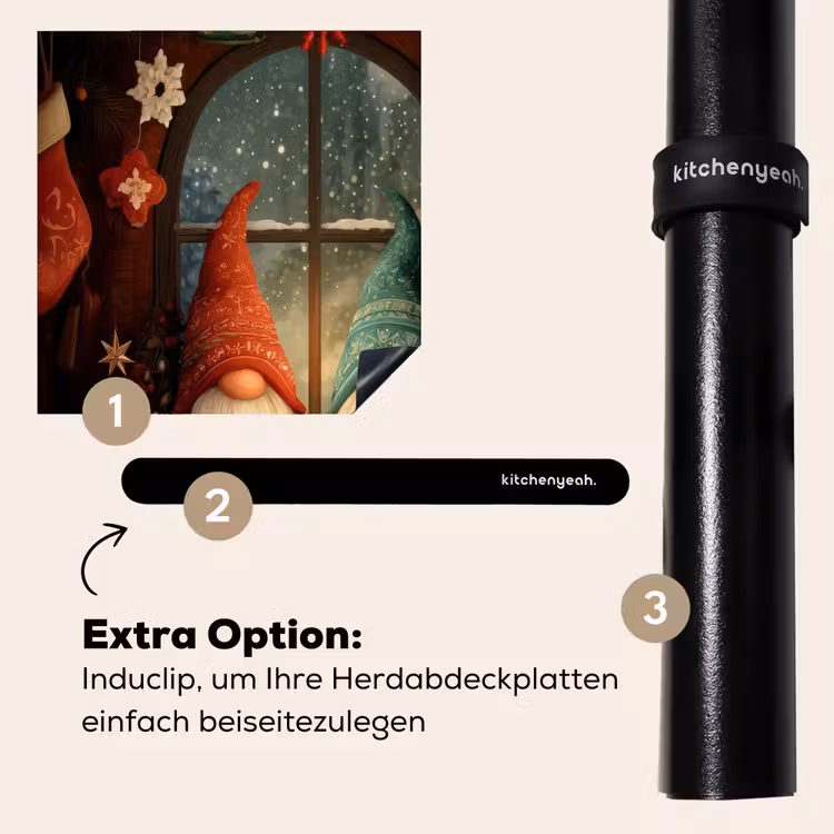 Herdabdeckplatte - Wichtel - Weihnachten - Fenster - Farbenfroh — 8