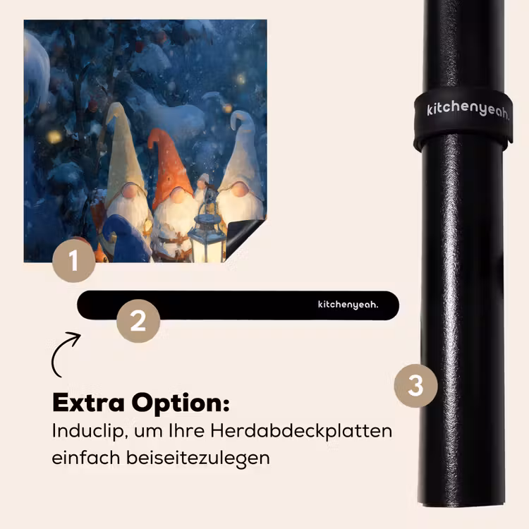 Herdabdeckplatte - Winter - Zwerge - Eichhörnchen - Mehrfarbig — 8
