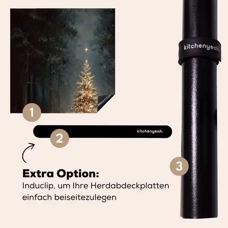 Herdabdeckplatte - Weihnachtsbaum - Wald - Schnee - mehrfarbig — 8