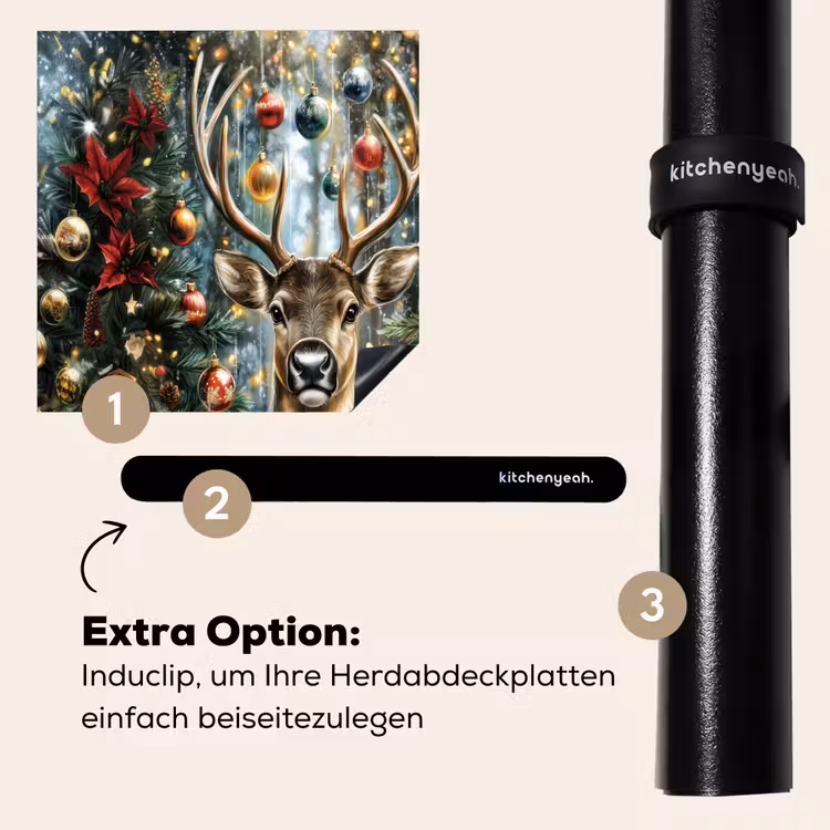 Herdabdeckplatte - Weihnachtsfeier - Tannenwald - Rot — 8
