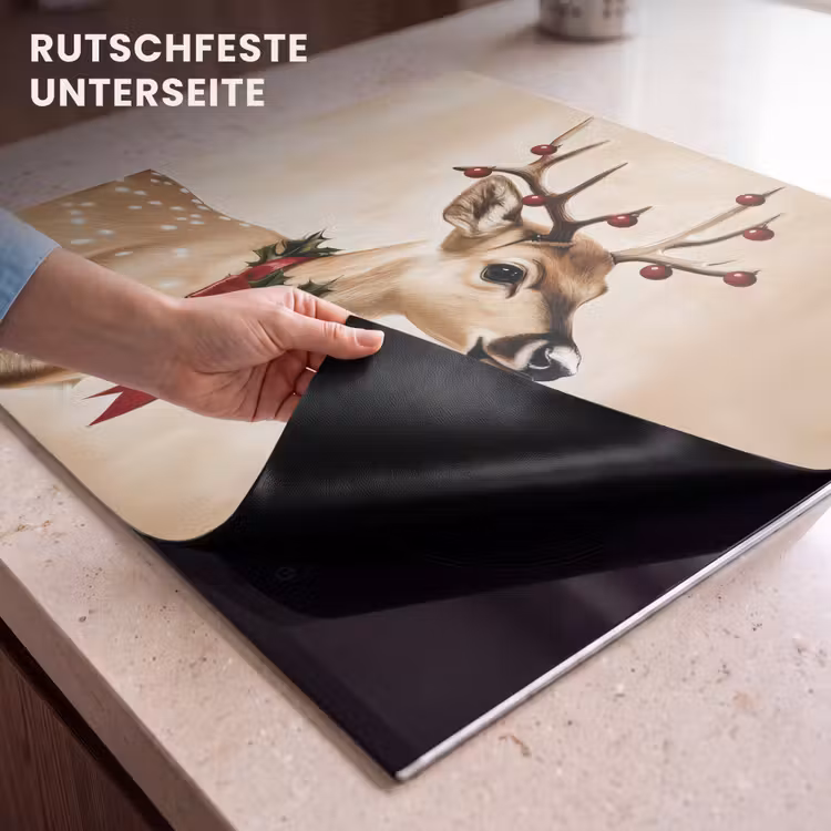 Herdabdeckplatte - Geweih - Weihnachten - Rentier - Rot — 6